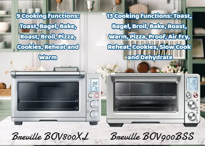 Breville BOV800XL Vs BOV900BSS Cooking Function Differences