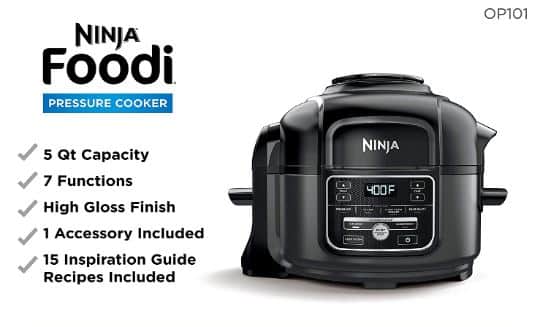 Ninja Foodi 7-in-1 Programmable air fryer pressure cooker combo features