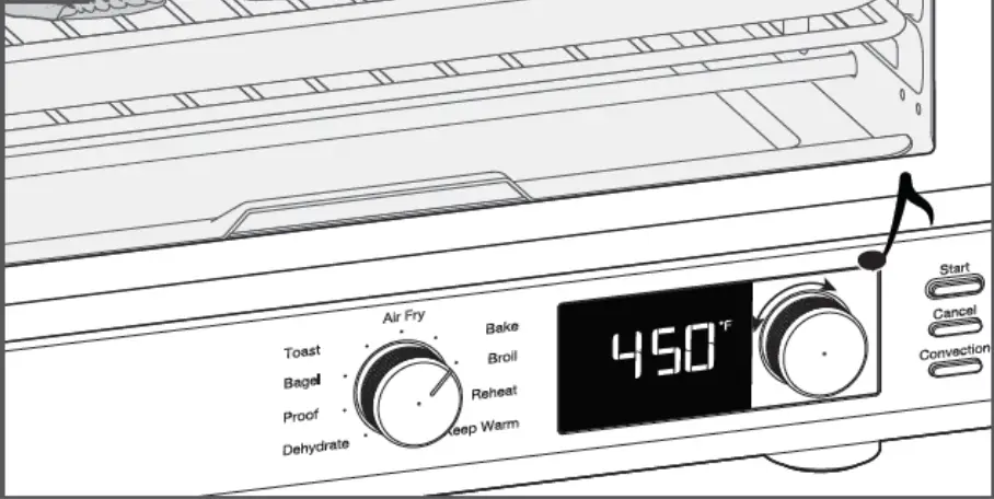 air fryer will signal with a sound